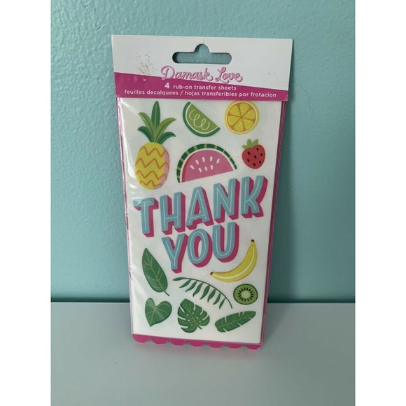 American Craft Damask Love Wild Card Scrapbook Craft Card Transfer Rub On Sheets - Picture 1 of 4